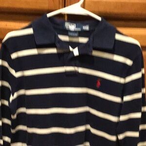 Polo by Ralph Lauren Navy and White Striped Shirt